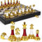 38,1 cm großes Schachset für Erwachsene mit gewichteten Acryl-Schachfiguren 8,9 cm König & Tragbares Falt-Marmorier-Holz-Schachbrett Reise-Schach-Sets Elegantes klassisches Schachspiel
