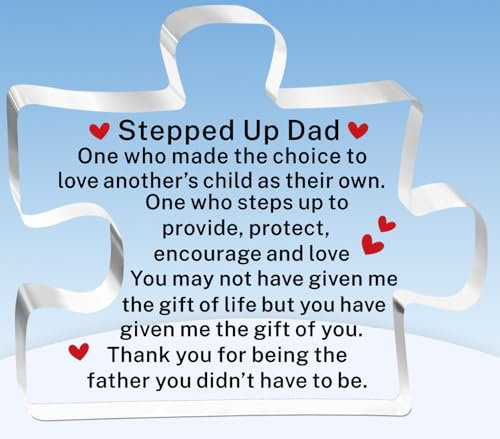 TTOVEN Stepped Up Dad Gifts Step Dad Gifts Puzzle Acrylic Fathers Day Birthday Christmas Presents