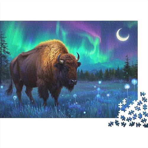 Europäischer Bison Puzzles 1000 Teile Schwer Puzzle Spielzeug Lernspiel Impossible Herausforderungsspielzeug Für Erwachsene Und Kinder Ab 14 Jahren (75x50cm)