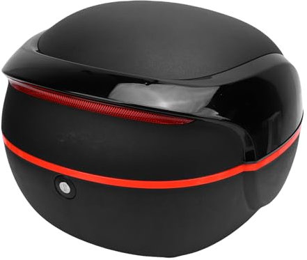 Motorrad Topcase 32L Wasserdicht Motorrad Kofferraum Heckbox ABS Leicht Verriegelbar 35L Stauraum mit Abnehmbarer Auskleidung (Black)