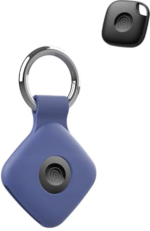toergy 1 Pack Protective Case for Tile by Life360 Mate 2024 Anti-Loss Tracker with Silicone Keychain - Durable & Stylish Cover, Waterproof, Anti-Fall - Blue
