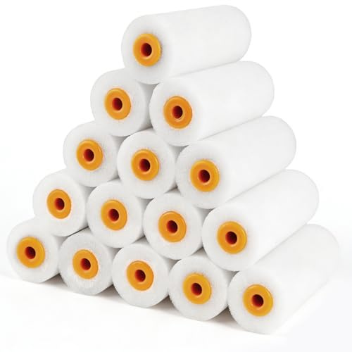 15 x Lackierwalze, Schaumwalze Set | Schaumstoff-Farbroller Mini Lackrolle für Möbel Malerei und Renovierung Streichen von Wänden, 10cm