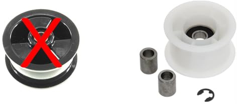 M SHOP ITALIA Kit Modifica Puleggia Asciugatrice compatibile con Bosch Siemens Rex Electrolux Aeg, Bianco, con Rullo e Componenti equivalente a 484000008521 1250125034