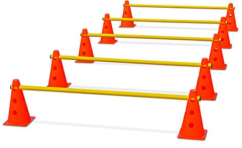 HAEST Steckhürdenset - Agility Set Hunde - Cavaletti für Pferde & Hunde - 15-Teilige - Fußball Trainingszubehör - Hindernisse Hobby Horsing