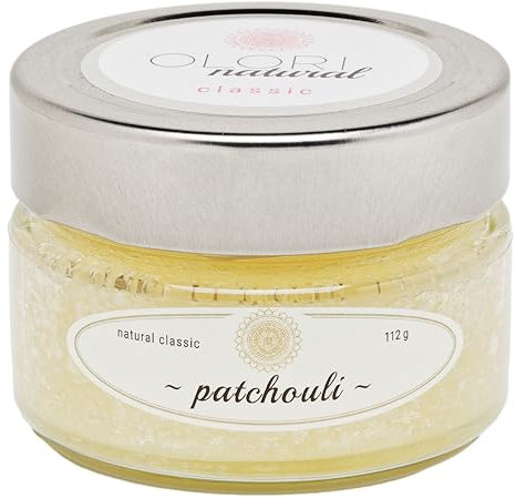 Duftöl Patchouli im Glas - Raumduft mit ätherischen Ölen - langanhaltend - balsamisch, erdig, sinnlich, holzig - 100% Natürlich & Reine Raumdüfte im Duftglas - Ideal für kleine Räume & Zimmer (112g)