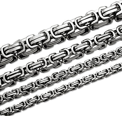 SoulCats Königskette Halskette Armband Set Panzerkette Edelstahl Silber, Größe: 12 mm;Farbe: Silber;Auswahl: Kette 60 cm