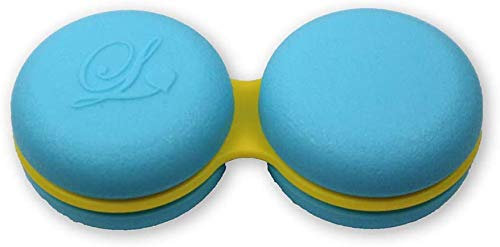 SPORTS WORLD VISION 1PC Light Blue Macaroon Contact Lens Case | Compact, Portable & Leakproof Contact Lens Holder | Durable, Travel-Friendly Contact Lens Solution Box with Same Color Set
