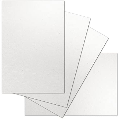 ARTOZ 50 x Briefbogen DIN A4 ohne Falz - Farbe: birch (Weiß) - 21 x 29,7 cm - 118 g/m² - Einzelkarten - Einladungs-Karten - Serie Green-Line