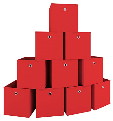 VCM 10er Set Faltbox | Klappbox Stoff Kiste | Faltschachtel | Maße ca. H. 28 x B. 27 x T. 27 cm | Regalbox - Boxas