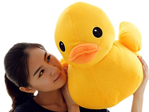 PeiGee Canard géant en peluche douce cadeau parfait pour les enfants Jaune