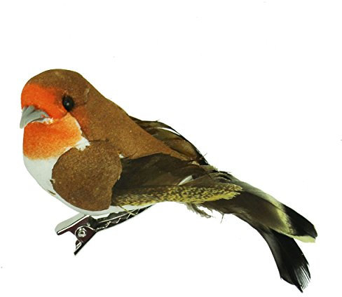 Gisela Graham : Christmas Decoration : Robin on a Clip - Hair Clip - 1 Count (Pack of 1) - Multicolor - Birds - Christmas - Children