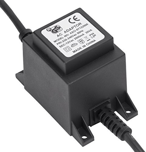 Greenice Transformador - Fuente de Alimentación AC/DC - Convertidor AC/DC 230 VAC/12VDC - 30W IP68 [PL21900030WIP68]