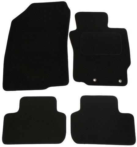 JVL 2118 Fully Tailored Car Mat with 2 Clip Rings, Black, Set of 4