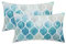 CaliTime Kissenbezüge Kissenhülle Packung mit 2 Cozy Bolster Kissenbezügen für Couch Bett Sofa manuell handbemalt bunt geometrischer Gitterkettendruck 30cm x 50cm Main Grey Petrol