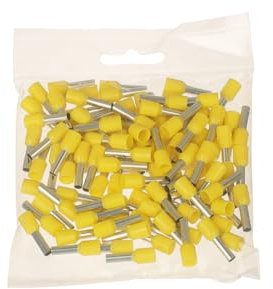 UNIVERSO CONFEZIONE 100 PEZZI TUBETTO TERMINALE CAPICORDA ISOLATO PER CAVI DA 4mm² TERMINALE DA 9mm - GIALLO ROSSO BLU (BLU)