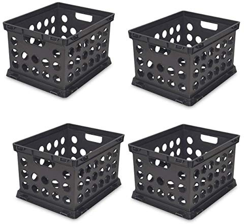 Sterilite 16939006 Plastic Heavy Duty File Crate Stacking Storage (4 Pack)