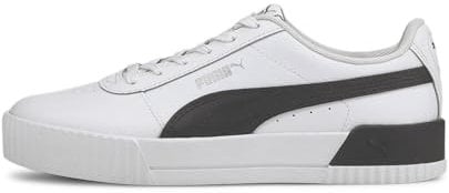 PUMA Women's Carina L Sneaker, White White Black Silver, 8 UK