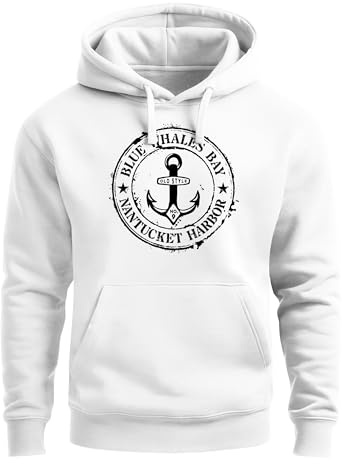Neverless® Hoodie Herren maritimes Anker Motiv Anchor Print Vintage Stil Kapuzen-Pullover Männer