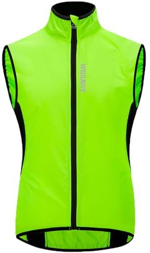 WOSAWE Veste sans Manches Vélo, Respirant VTT Haut Ultra-Léger Coupe-Vent Gilet de Cyclisme pour Homme Femme (Nouveau Vert XXXL)