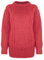 Generation Fashion New Ladies Women Aran Knit Long Sleeve Crew Neck Knitted Cable Jumper Sweater Pullover Top 8-30 (Pomegranate Red, 24-26)