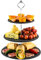 Nyxi Set of 5 Cake Stand 100% Natural Slate Round Rough Edges Display with New Fittings, Can be Used as 3 Tier, 2 Tier & Single Tier Stand Based on Your Need (5)