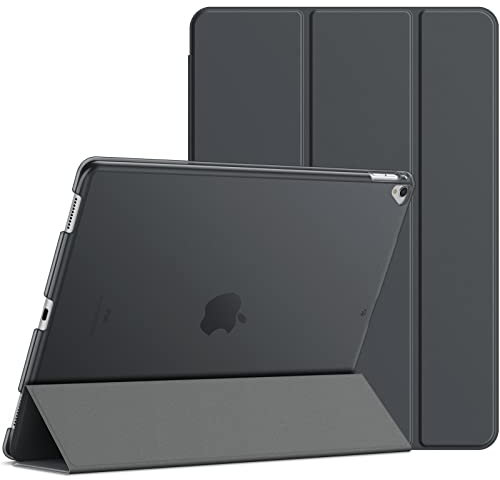 JETech Hülle für iPad Pro 12,9 (1. und 2. Generation, Modell 2015 und 2017), Schutzhülle mit Auto Schlaf/Wachen (Dunkel Grau)