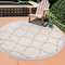 SANAT Outdoor Teppich Wetterfest - Für Innen- und Außenbereich, Balkon, Terrasse, Garten, Küche, Bad oder Wohnzimmer - Wasserabweisend - Creme, 120 cm Rund