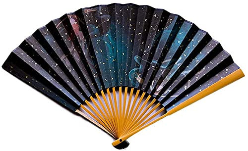 Fans de Mano Hechos a Mano de Estilo Retro Vintage for Mujeres y Hombres, decoración de Pared de Ventilador Plegable de Papel de Papel de bambú, favores de Fiesta de Regalo