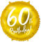 3er Set Luftballons 60. Geburtstag Folienballon 60 Geburtstag Frau Mann Geschenk Luftballon 60th Birthday Deko Ballon Zahl 60 Gold, 45cm