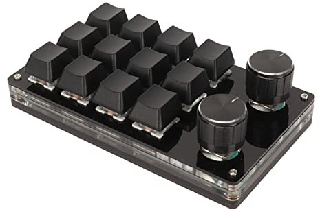 Zunate Mechanische OSU Tastatur mit 12 Tasten, Programmierbare Makro Tastatur Zum Selbermachen mit 2 Knöpfen, Benutzerdefinierte Programmierung Aller Tastenfunktionen für