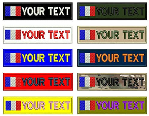 Drapeau militaire personnalisé français - Broderie personnalisée, boucle en fer et crochet - Multicolore - Coton - 1 vitesse - Patch militaire