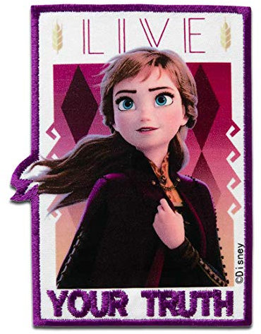 Mono-Quick Disney Frozen 2 Anna Patch Eiskönigin - Aufnäher, Bügelbild, Aufbügler, Applikationen, Patches, Flicken, Zum Aufbügeln, Größe: 8 x 6 cm