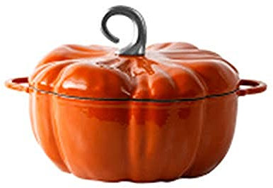 VIXPET Simpatica e Creativa pentola a Forma di Zucca con Coperchio Piccola pentola per zuppe per Uso Domestico Doppio Orecchio-Orange