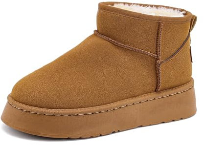 Rumkok Stivali Donna Caldo Stivali Da Neve Donna Comode Scarpe Da Neve Pelliccia Stivali Invernali Impermeabili Stivaletti Con Pelo Breve Moda