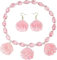 TRIXES Ensemble de Bijoux Coquillage Rose 2PC – Ensemble Collier et Boucles d'Oreilles Coquillage Paillettes – Accessoire de Déguisement Femme