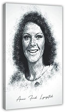 MURABE Anni Frid Lyngstad ABBA Leinwand-Poster, Wandkunst, Dekor, Bild, Gemälde für Wohnzimmer, Schlafzimmer, Dekoration, Rahmen-Stil, 60 x 90 cm