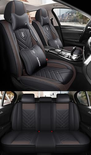 NOBQUA Leder Autositzbezug Universal - Luxuriöse Autositzüberzüge und Autositzschoner für PKW, SUV