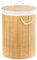 GEEZY Bamboo Laundry Basket with Lid Foldable Washing Hamper Bin with Removable Liner Bedroom Bathroom Dirty Clothes Storage Basket with Handles Round Natural
