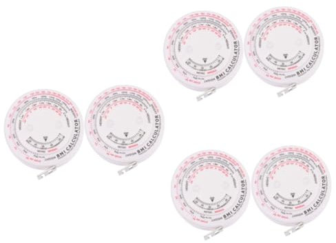 OSALADI 6 Stk bmi Maß bmi rechner Messung Mittel Maß body measure tape Körpermaß Tape Taillenumfang Maß Körpermaß BMI Berechnungsband pp Weiß