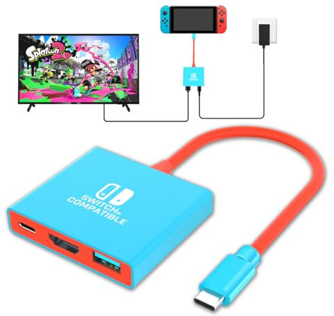 Switch TV Adapter for Nintendo Switch Docking Station,Portable Switch Dock Support 4K/60HZ Switch TV Dock Mode,Switch HDMI Adapter Compatible Switch/Steam Deck/Switch OLED,Nintendo Switch Travel Dock