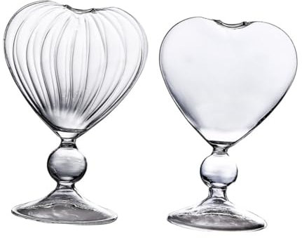 Amosfun Set Di Bicchieri Da Cocktail in Love Glass Eleganti Bicchieri Da Vino Bicchieri Creativi A Forma Di Cuore Per L'uso in Bar A Casa