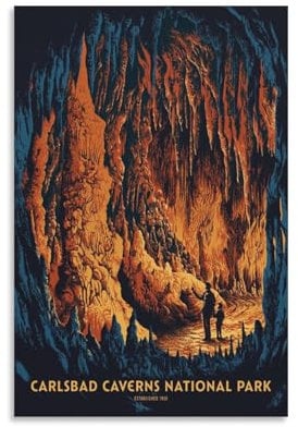 YQCQCS Carlsbad Caverns National Park Vintage Reiseposter Touristen Leinwand Kunst Poster Bild Wanddekoration Malerei Poster Dekorative Poster