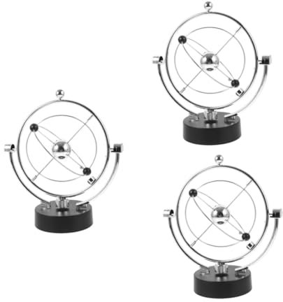 KOMBIUDA 3St ewiges Desktop-Spielzeug Office Decoration Physics Toys Desktop-Himmelsinstrument Spielzeug in ständiger Bewegung Desktop-Perpetuum-Motion-Dekoration drehbare Wippe Silver
