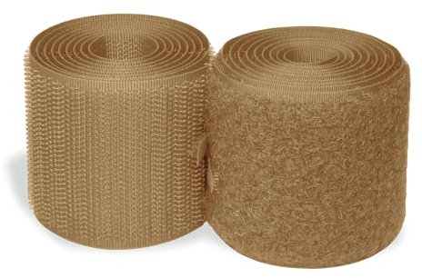 Coyote Brown Hook and Loop 5,1 cm x 9,1 m da cucire su strisce di nylon non adesive larghe ad incastro forte presa rotolo resistente nastro di fissaggio facile da cucire per casa, ufficio, scuola