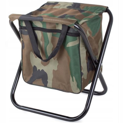 Silla Plegable con Bolsa para Pesca y Camping – Ligera y Practico | Taburetes Multiuso - Fuerte y Resistente | Silla Portatil Exterior - Senderismo, Picnic, BBQ, Aire Libre (S - 24 x 25 cm)