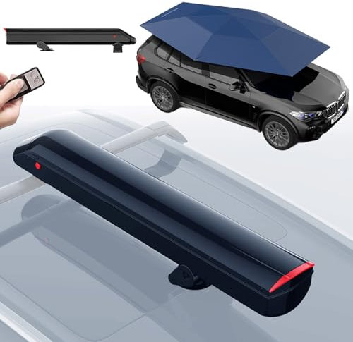 moupeaktain Carpa Automática para Coche, Cochera Plegable Móvil De 3800×2800mm, con Control Remoto Y Batería De 5000 Mah. Paraguas para Exterior,Blue-WithoutBar
