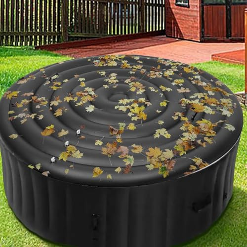 Couvercle De Spa Gonflable Rond, Ø180cm Couvercle Gonflable Rond Tapis | Protection Spa Housse Pour JacuzziGonflable Housse De Protection Avec PoignéesCouvercle Isolé PourSpa