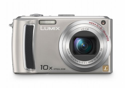 Panasonic Lumix DMC-TZ4 Digital Camera 8.1MP with 10x Mega Optical Image Stabilized Zoom 2.5-Inch Display Silver (Renewed)