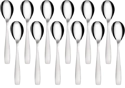 GRÄWE Espressolöffel, Kaffeelöffel Set, 12 Stück, Teelöffel, Edelstahl, Dessertlöffel, Mokkalöffel, Zuckerlöffel, kleiner Löffel, hochglanzpoliert, spülmaschinengeeignet, Serie Königstein