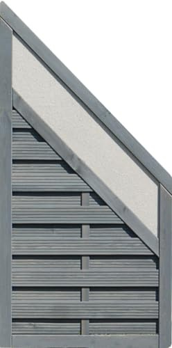 GRÜNDAU Sichtschutzzaun Gartenzaun Dichtzaun Grau 88x178 cm Werth-Holz